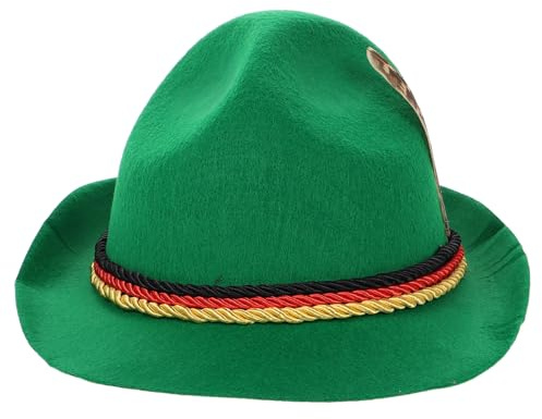 CALLARON Unisex Grüner Filzhut für Oktoberfest und Kostümpartys Eleganter Hut Vielseitig und für Halloween und Festliche Anlässe