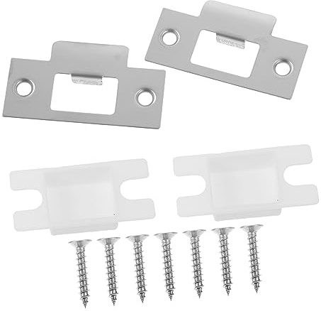 DOITOOL 2ensembles Plaques De Gâche De Porte Acier Inoxydable Cache Gâches Intérieures Et Extérieures Kit De Réparation Pour Portes Entrée