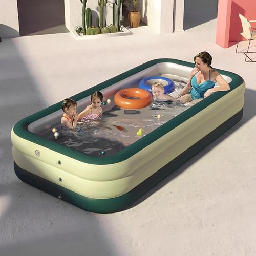 TGDGFKIAS La piscina de agua, piscina infantil hinchable de PVC, rectangular, 4 x 1,5 x 4 m (13 x 5 x 13 pies) (1,5 m/5 pies)