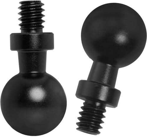 LUORNG 2PCS 15MM Ball Head to 1/4 inch Screw Aluminum Alloy Universal Head Tripod Mount Photography Equipment Adapter Screw Black