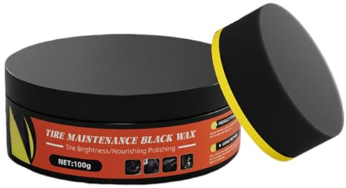 Pulido de neumáticos - 100 g de crema de cuidado de neumático | Tire el pulido de neumáticos Anti-envejecimiento negro, recubrimiento impermeable para el brillo de camión, SUV, tractor y remolque