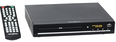 Reflexion DVD-/CD-Player DVD426 mit HDMI & USB | Kompakt mit Display & CD-zu-USB-Kopierfunktion | Unterstützt DVD/CD/MP3/AVI | Fernbedienung & AV-Kabel inklusive | Schwarz
