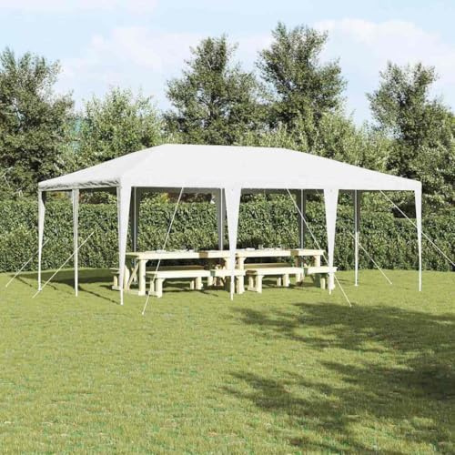 Nqyjm Tonnelle de Jardin Extérieur Tente de Fête Blanc 600 x 400 x 266 cm Polyéthylène et Acier, Pavillon Chapiteau Tente de Réception pour Mariage, Camping, événements Commerciaux