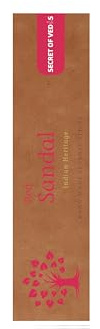 Secret Of Vedas Red Sandal Incense Sticks 100g Pure Organic Chandan Agarbati Natural Hand-Rolled Agarbatti Long-Lasting Woody Aroma for Meditation, Yoga & Home Aromatherapy