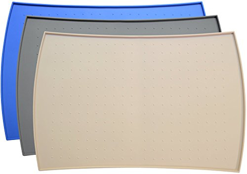 PetFusion Matte für Hundenapf. wasserdicht, beige, XL (86 x 58 cm) Lebensmittelechtes Silikon (sehr hygienisch, ungiftig). Extra große Hundefutter-Bodenmatte.