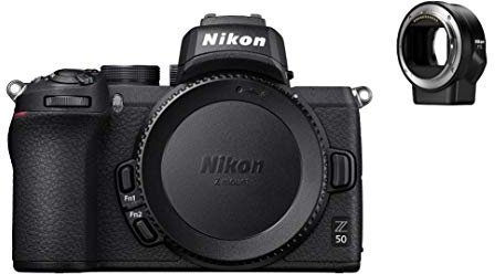 Nikon Kit fotocamera mirrorless Z50 + FTZ (AF ibrido a 209 punti, elaborazione immagini ad alta velocità, filmati 4K UHD, monitor LCD ad alta risoluzione) VOA050K003