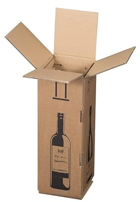 Ropipack Versandkarton Faltkarton für 1er Magnumflasche 144 x 144 x 425 mm - 5 Stück