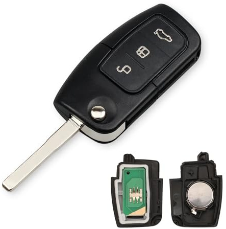 Hjärta häst 3 knappar bilnyckel fob skydd vikbar ersättning för F0RD Fiesta Focus 3 2 Mondeo MK4 C-Max S-Max Galaxy fjärrnyckel fodral med HU101 blad (433 MHz 4D63 chip)