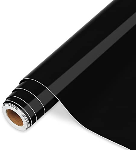 30,5cm x 366 cm Glänzend Schwarz Plotterfolie selbstklebend Vinyl, Schwarz Plotterfolie Vinyl für Silhouette Cameo, die meisten Schneidemaschine