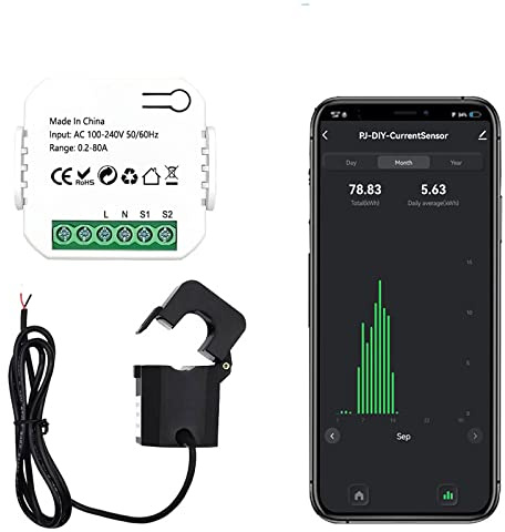 DAZZLEEX for TUYA for Smart Life WiFi Energy Meter 80A with Clamp for CT Power Monitor Ele for CTricity Statistics 50/60Hz