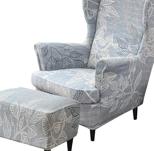 Uyeoco Elastische Sesselüberwürfe 3-teilig - Bezug für Ohrensessel Mit Ottomane - Schonbezug Sesselhusse Stretch Husse (Color : #1)