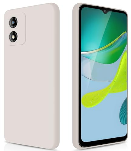 GiiYoon Funda para Motorola Moto E13, Case de Silicona Suave de TPU Carcasa Protector de Goma Fexible Prueba Liviano y a Delgado de Golpes Antirrayas para Teléfono (Blanco)