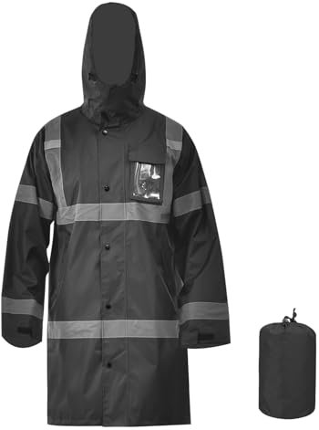 Giacche impermeabili da lavoro di sicurezza Alta Visibilità Nero