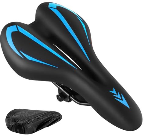 Ozikutech Gel-Fahrradsattel mit stoßdämpfendem Komfort für Damen und Herren, universeller Ersatz-Fahrradsattel mit wasserdicht, geeignet für MTB, BMX, Rennrad und Heimtrainer