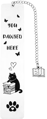 Kattbokmärke, Kattungebokmärke Bokmärke i Rostfritt Stål Kattbokmärke Bokälskarpresenter Roliga Söta Bokmärken med Presentask för Läsare Studenter Skola Bibliotek Souvenir