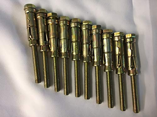 M8 x 100mm Long Shield Expansion Bolt, Pack of 10. Overall width including attached shield 13.8mm, bolt thread 8mm.