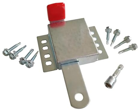 Folpus Serratura per Porta Da Garage, Serratura per Porta Da Garage Resistente, Versatile, con 8 Viti, Chiusura Scorrevole per Porte, Cancello Della Piscina,