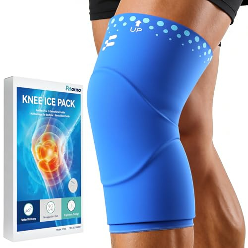 Fitomo Knee Ice Pack Wrap, Flexible Reusable Gel Pack for Knee Pain Relief