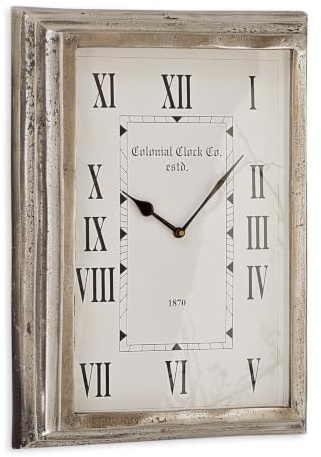 Loberon Uhr Roman, antiksilber | nostalgischer Charme, mit römischen Zifferblatt, Fassung mit Antik-Finish, Wanduhr, Wohn-Accessoire, Aluminium, Glas
