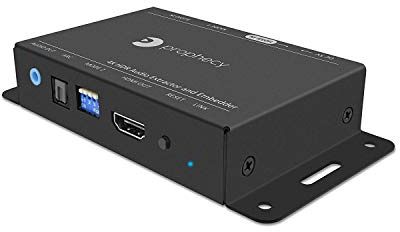 gofanco Prophecy 4K 60Hz HDMI Audio Extractor & Embedder via S/PDIF Toslink + 3.5 MM Stereo, 4K 60Hz YUV 4:4:4, HDR, HDMI 2.0a, HDCP 2.2, 18Gbps, ARC, CEC, Audio Extraction & Embedded, TAA Compliant