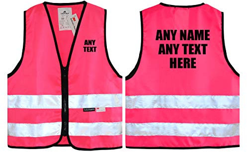 UNIGIFT Personalisierter Text Rosa Salzmann 3M Kindersicherheitsweste - Hohe Sichtbarkeit 3M reflektierendes Klebeband Hochleistungs-Hochleistungsreißverschluss