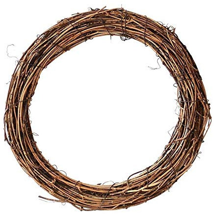 Cratone Couronne de porte naturelle en bois de vigne - Fait main - Couronne de Noël pour porte - Couronne décorative en osier - Marron - 30 cm