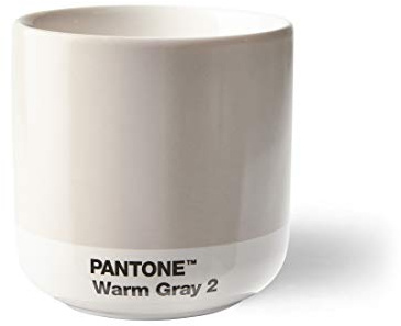 Pantone doppelwandiger Porzellan-Thermobecher Cortado, ohne Henkel, 190ml, Warm Gray 2