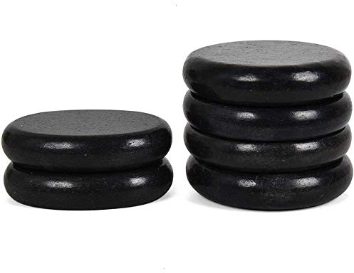 ANCLLO 6 pièces Pierres Chaudes Grandes Pierres de Massage essentielles Ensemble pour Spa Professionnel ou à Domicile soulagement de la Douleur de guérison Relaxant