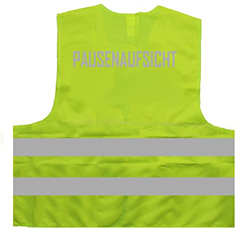Mister Warnwesto Warnweste - Signalweste - Pausenaufsicht - Warnweste mit reflektierendem Aufdruck ID: 570