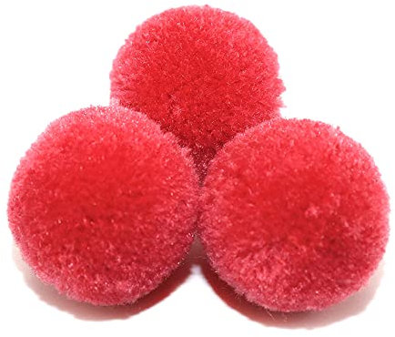 Duories Pompons zum Basteln,10 Stück 40mm Bunte Bommeln Bälle,Pom Poms für Kunsthandwerk,Pompons Bälle für Ostern,Weihnachten,Bunte Pompons für DIY Basteln Tischdekoration Geburtstagsdeko,Rot