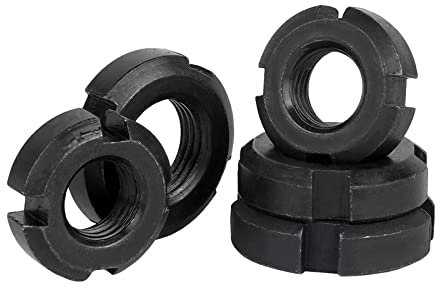 Rundmutter, Schlitzmutter, M10-M60, Kontermutter, GB812 Rücklaufsicherungsmutter, Schraubkappe mit vier Schlitzen,M20 * 1,5 [18 Stück]
