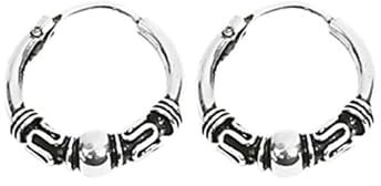 Brera 67 Ohrringe 925 Silber | Paar keltische Ohrringe Gothische Kreolen | 925er Silber oxidiert (Schwarz), UNICA, Silber, Nicht zutreffend.