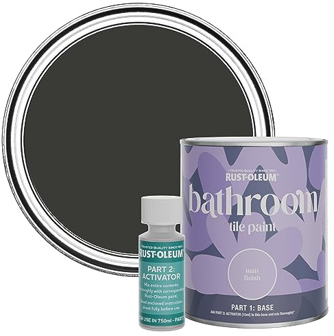 Rust-Oleum wasserfeste schwarz Fliesenfarbe für Badezimmer in Matt Finish - Zauberabend 750ML