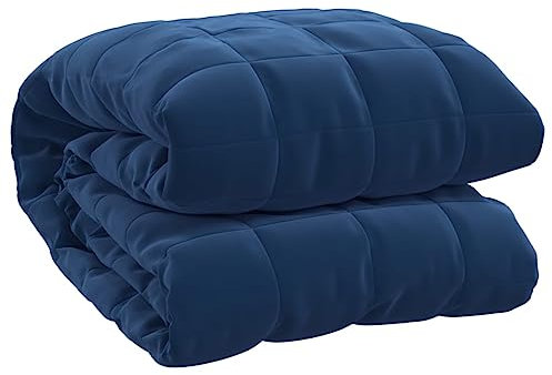 Gecheer Gewichtsdecke, Schwere Decke, Schwere Bettdecke aus 100% Baumwolle, Heavy Weighted Blanket, Entspannungsdecke Therapiedecke, Für Stressabbau & Angstzustände, Blau 135x200 cm 6 kg Stoff