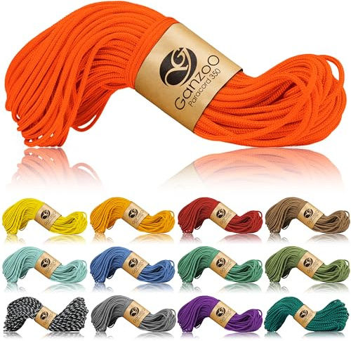 Ganzoo Paracord 350 Seil, Nylon Polyester, 2,5mm, Typ 1, 30m Outdoor Schnur, Allzweckseil, Takelung für Armband, Hundehalsband, Hundeleine Knüpfen, Camping Survival