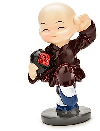 Zerodeko 4stücke Kunstharzautodeko Kungfu Mönche Auto Innendekoration Sitz Ornament Wohndeko Zimmerdekoration