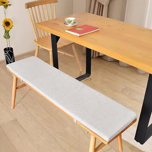 qing yun Dickes Sitzkissen für Gartenbank, 2-/3-Sitzer, 100/120 cm, Esszimmer-/Gartenbank, lange Bankauflage für Zuhause, Küche, Schaukel, Terrasse, 120 x 35 x 5 cm, Weiß