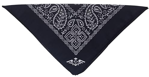 fashionchimp Bandana av 100 % bomull, premiumkvalitet, Nicki-halsduk för kvinnor och män, 50 x 50 cm, svart, One size