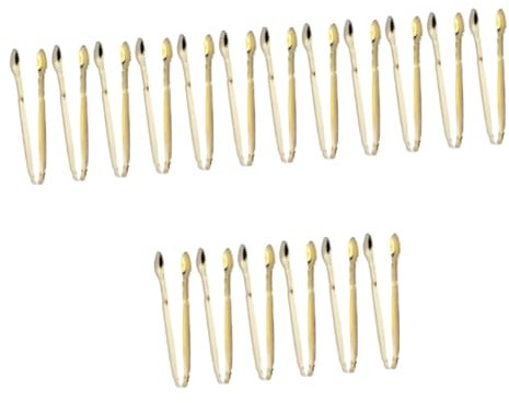 Amosfun 3 Set Di Mini Pinze Per Ghiaccio E Zucchero in Acciaio Inossidabile Placcato Oro Per Tè Caffè Bar 6 Pezzi * 3