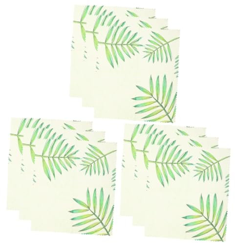 Hoement 9pcs Beeswax Food Wraps Packaging Paper for Food Storage Stylish Leaf Design Reusable Washable for Bakeries and Cafes