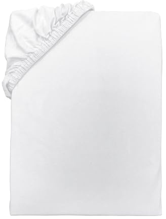 TOM TAILOR Jersey-Spannbettlaken, ca. 180-200x200 cm, 100% Baumwolle/Jersey, Mit Rundum-Gummizug, UNI, Weiß (Crisp White)