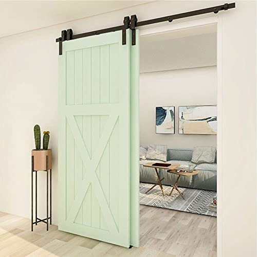 LDTTYRC Kit ferramenta per Porta Scorrevole Bypass (Doppia Porta) - Accessori ferramenta per Porta Scorrevole Robusta e Resistente - Scorrevole Liscio e Silenzioso - Monorotaia per Porta Doppia - Ne