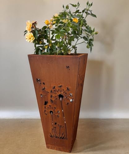 Terma Stahldesing rost Blumenkübel Pusteblume (Roststahl Höhe 55cm)