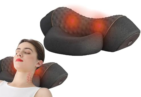 Core-Hero 3-in-1 Neck Massage Pillow, CoreHero Massage-Kissen, Mysoothelab Nackenmassage-Kissen, Nackenmassagegerät Memory Foam-Kissen, Kabellose Nacken- & Schultermassage Relaxe (Schwarz)