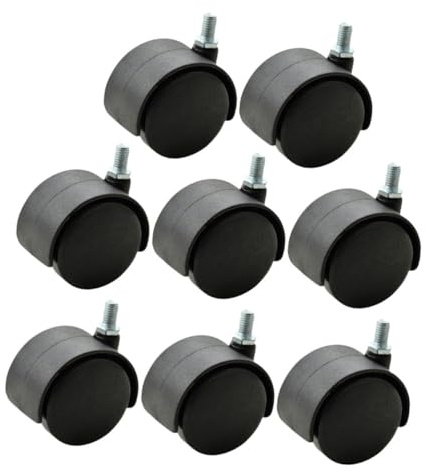 ROMISBABA Ruedas Giratorias M8 1,5 Pulgadas para Muebles sin Freno, Juego de 8 Piezas Resistentes y Duraderas, Repuestos para Sillas de Oficina y Escritorios, Movilidad Flexible