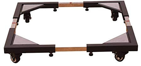 ABNNHK Waschmaschinensockel, mobiler Roller mit 4 Feststellrädern – Verstellbarer Möbel-Waschmaschinenständer, Kühlschranksockel, Umzugswagen (Farbe: Schwarz)