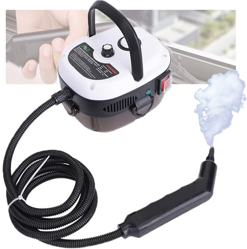 Macchina per la pulizia a vapore, portatile, con 8 accessori, regolazione a 6 velocità, funzione intelligente anti-bruciatura a secco, per tappeti, WC, pavimento, forno