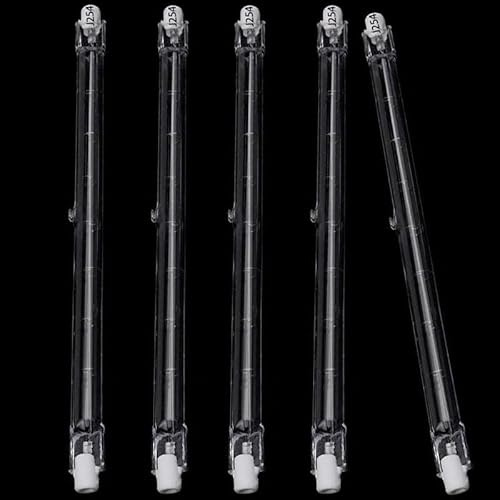 UGEFKMQ 5PCS Halogen R7S 254mm 1000W 120V R7S T3 J254MM Doppelend Linearlampe Halogen Lampenstab Dimmbar