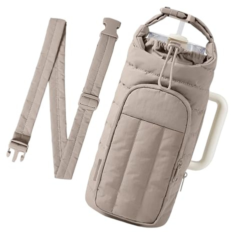 Beimus Sac à bandoulière portable à isolation thermique pour bouteille d'eau - Grande capacité - En tissu robuste - Accessoire de voyage - Sac isotherme portable