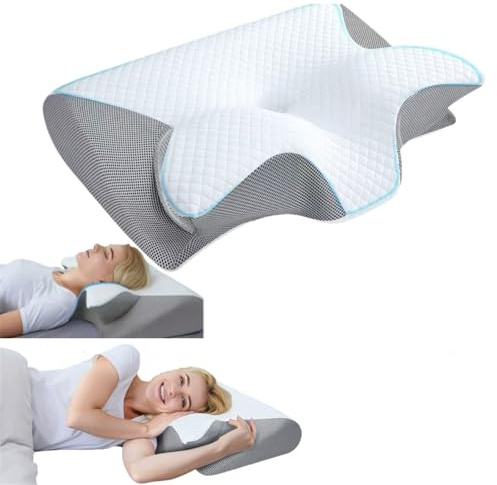 Oreiller Apnée du Sommeil, Coussin Ergonomique Cervical Mémoire de Forme pour Dormeurs de Côté, Oreiller Anti Ronflement et Apnée Positionnellecoussin anti ronflement de Dos et sur Le Ventre.